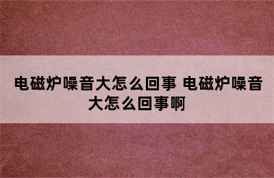 电磁炉噪音大怎么回事 电磁炉噪音大怎么回事啊